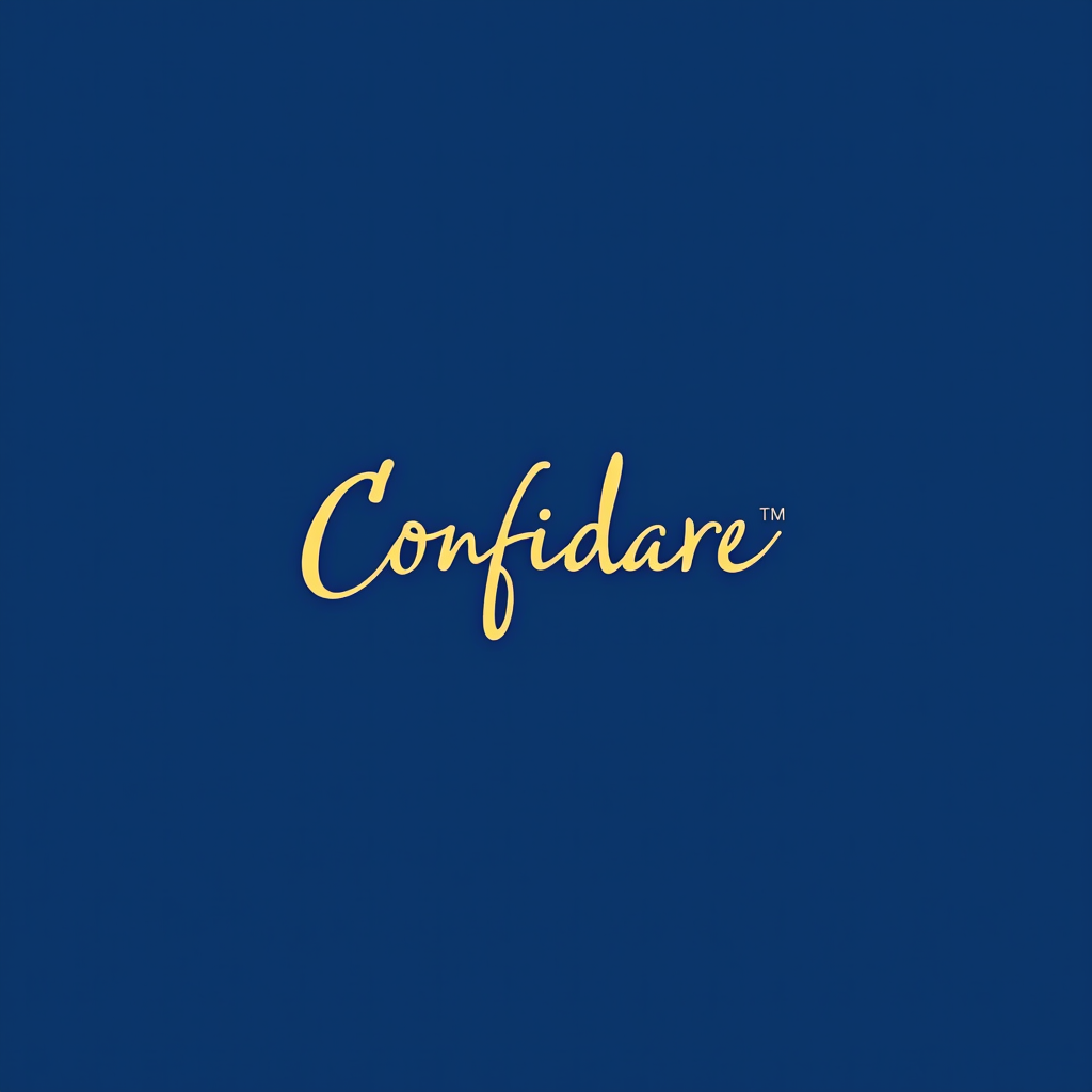 CONFIDARE S.C.P.A. - Intermediario Finanziario Torino - Logo aziendale con scritta elegante su sfondo blu reale